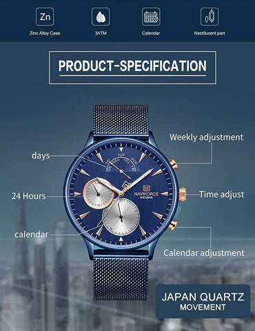 Image of Men's Multifunction Analog Quartz Watches Waterproof 