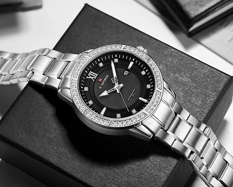 Image of Men's Classic Diamond Watches Stainless Steel Waterproof  