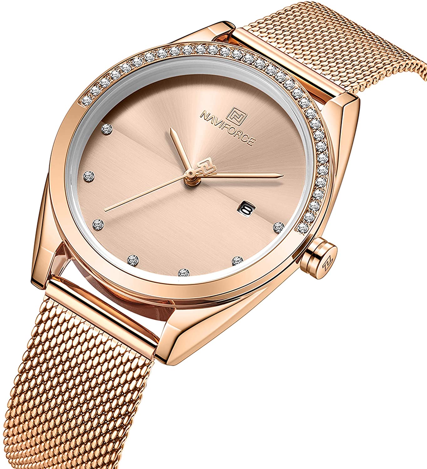 Analog Stainless Steel Watches for Women with Diamond  