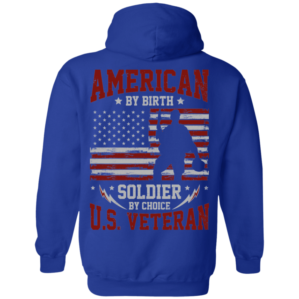 Veteran Design Double Side Printed Pullover Hoodie