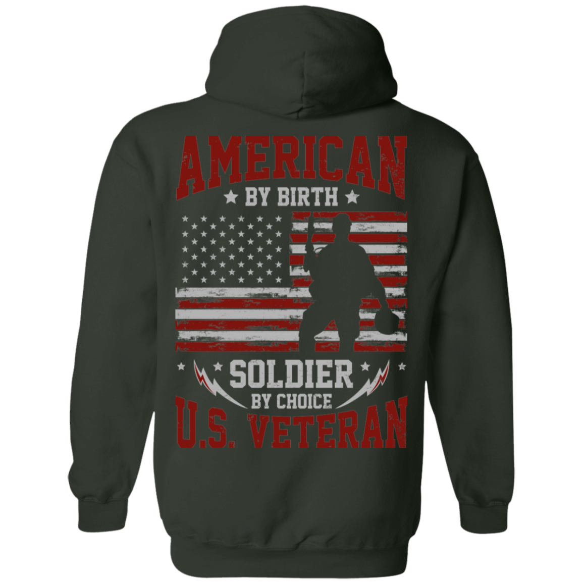 Veteran Design Double Side Printed Pullover Hoodie