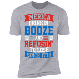 America Drinking Booze Premium Short Sleeve T-Shirt