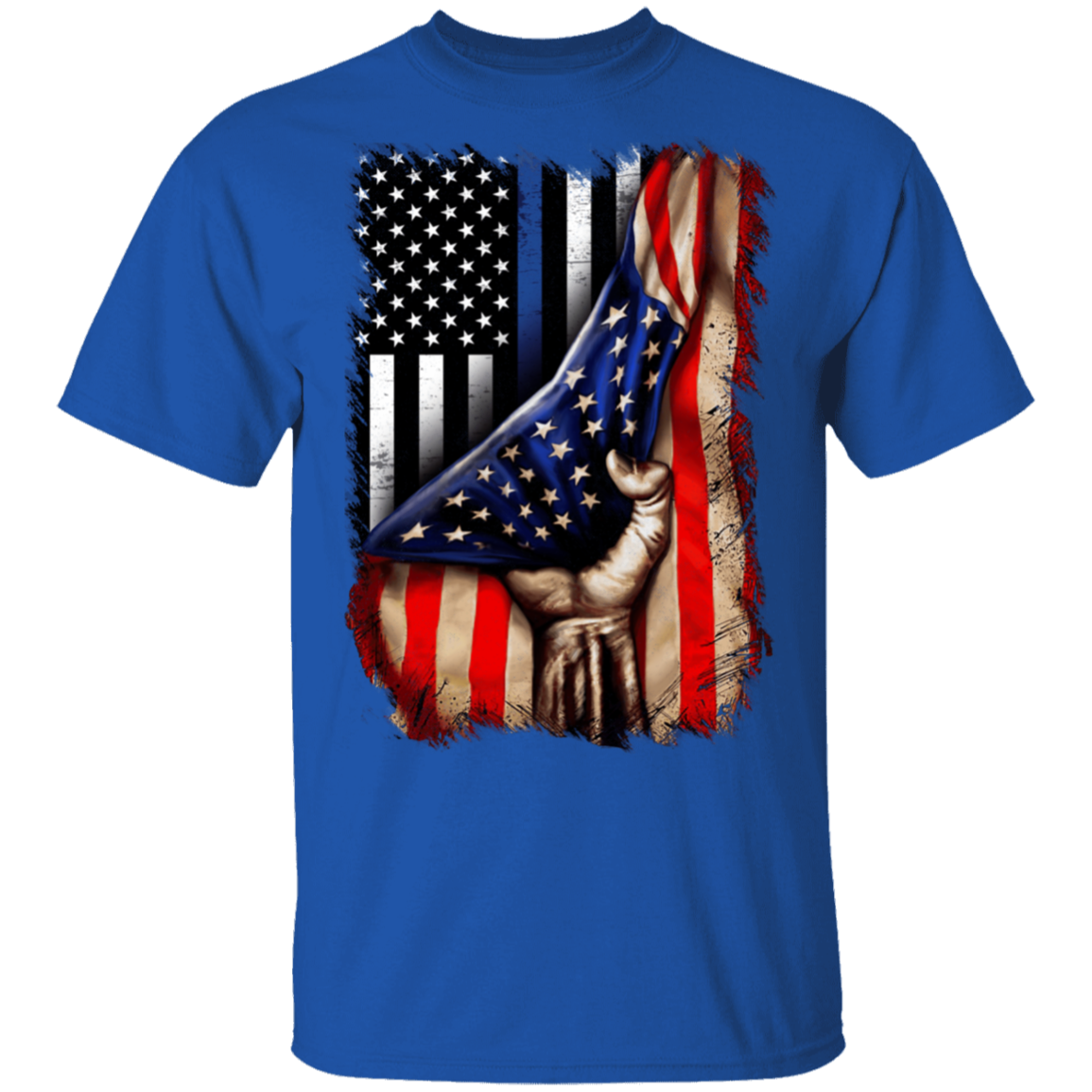 Police flag inside American flag