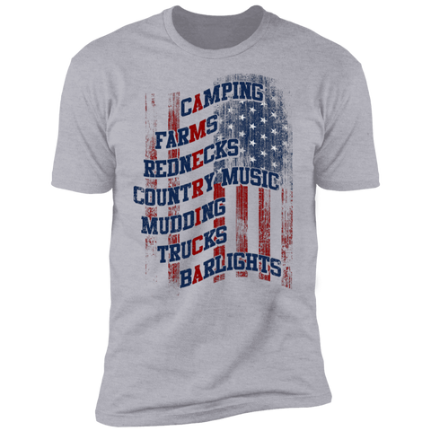 Image of American Typography Flag Premium Short Sleeve T-Shirt