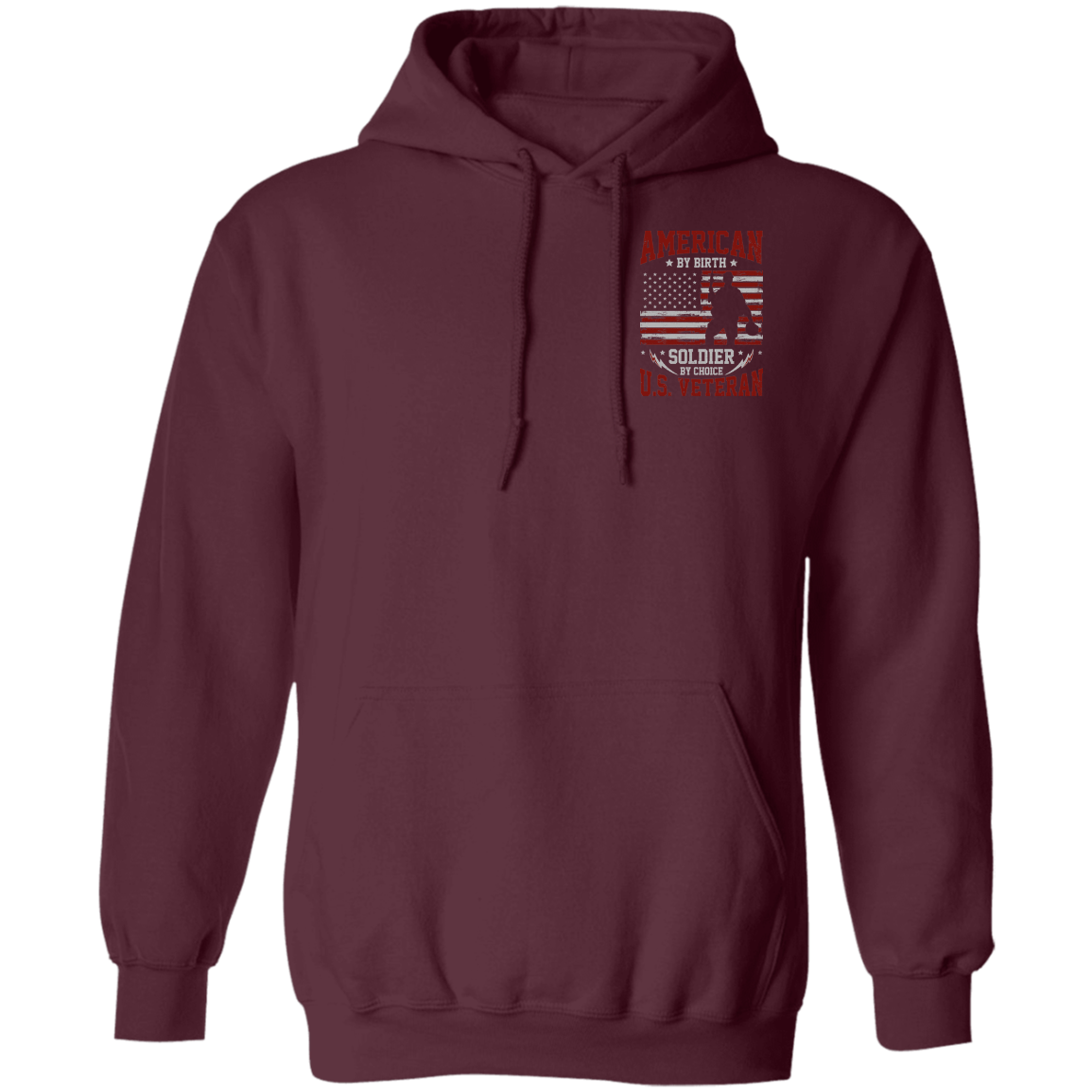 Veteran Design Double Side Printed Pullover Hoodie