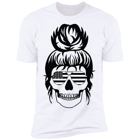 Image of Mom Skull Flag  Premium Short Sleeve T-Shirt