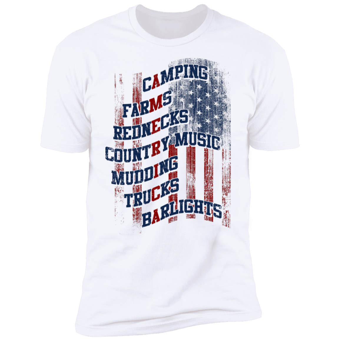 American Typography Flag Premium Short Sleeve T-Shirt