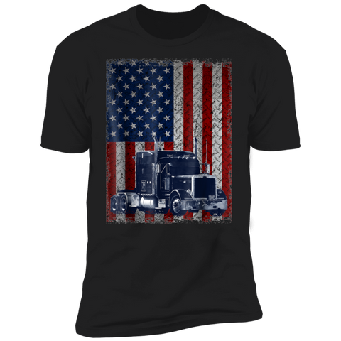 Image of America Flag Truck  Premium Short Sleeve T-Shirt