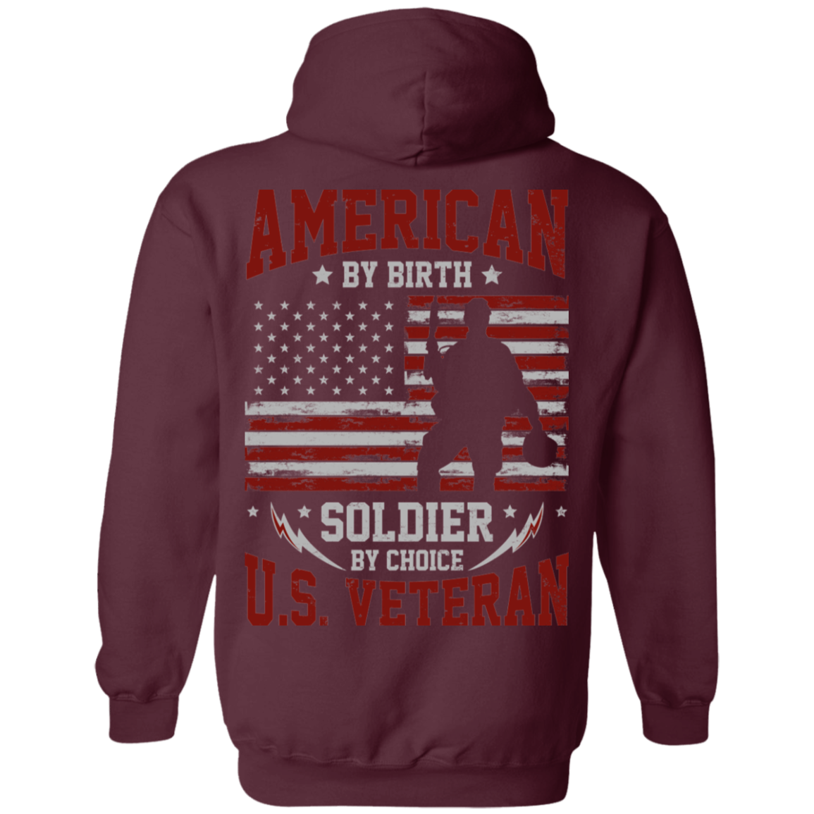 Veteran Design Double Side Printed Pullover Hoodie