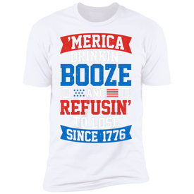 America Drinking Booze Premium Short Sleeve T-Shirt