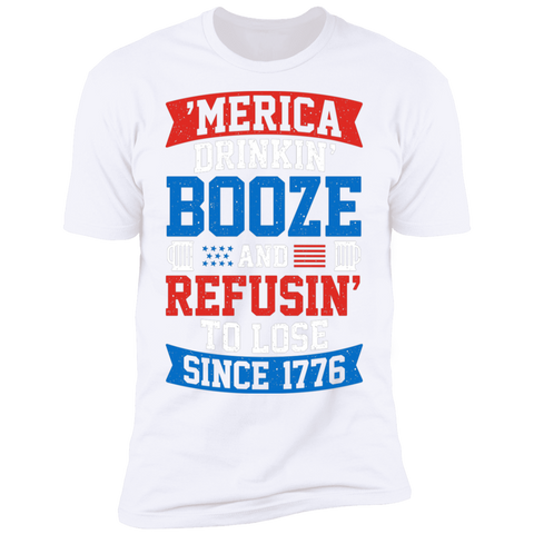 Image of America Drinking Booze Premium Short Sleeve T-Shirt