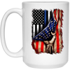 Police flag inside American flag 15 oz. White Mug