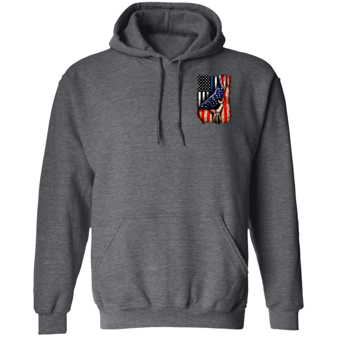Police flag inside American flag Pullover Hoodie