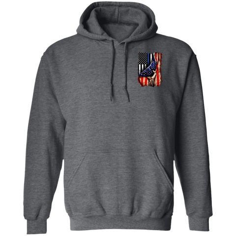 Image of Police flag inside American flag Pullover Hoodie