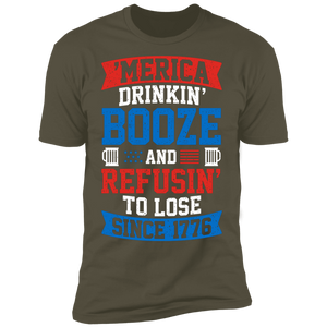 America Drinking Booze Premium Short Sleeve T-Shirt