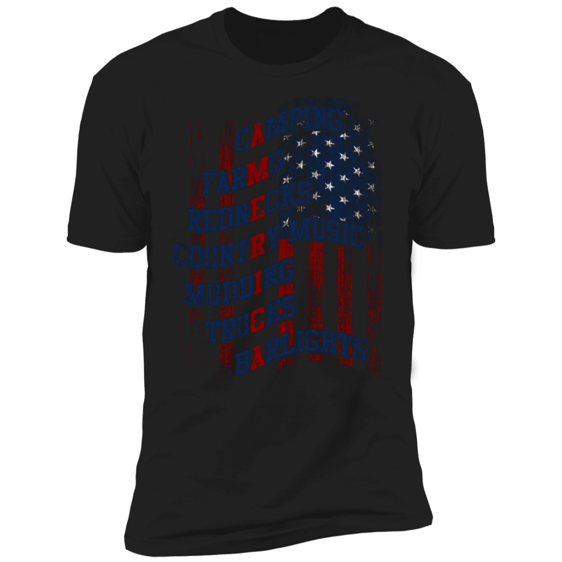 American Typography Flag Premium Short Sleeve T-Shirt