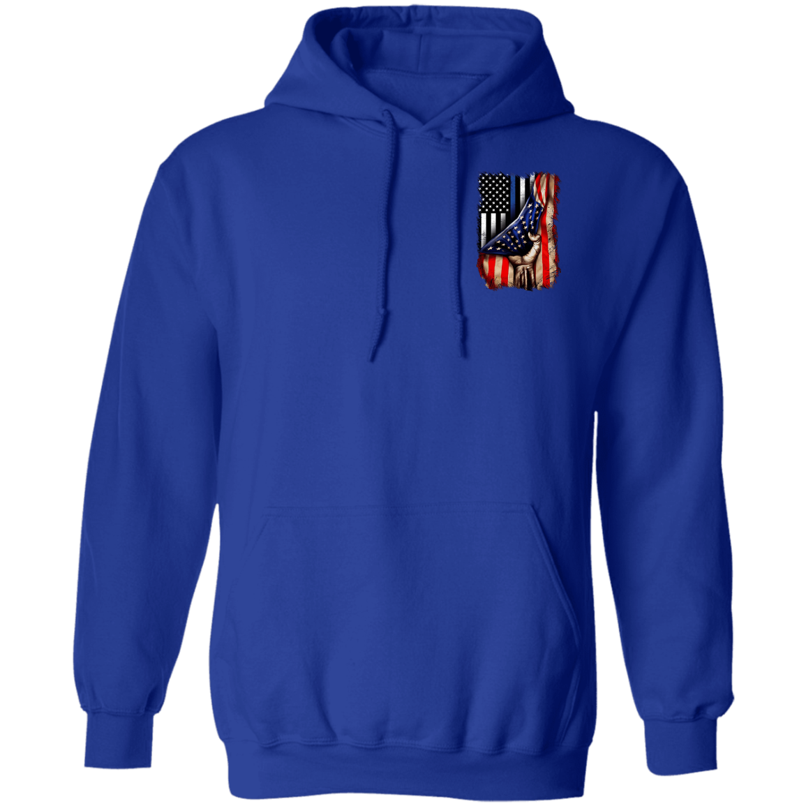 Police flag inside American flag Pullover Hoodie