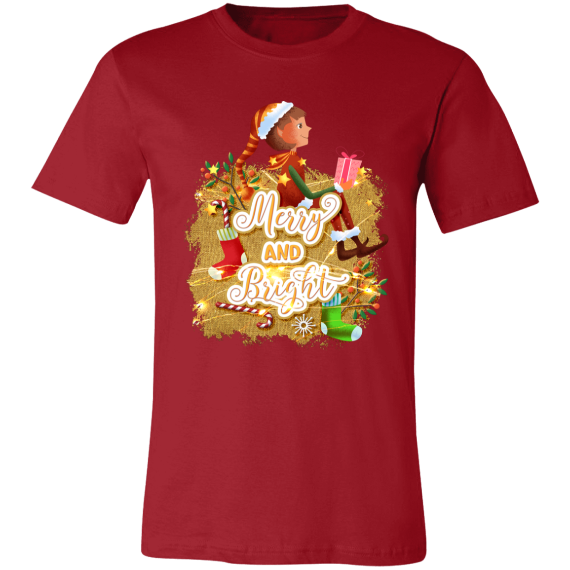 Merry And Bright  Unisex Jersey Short-Sleeve T-Shirt