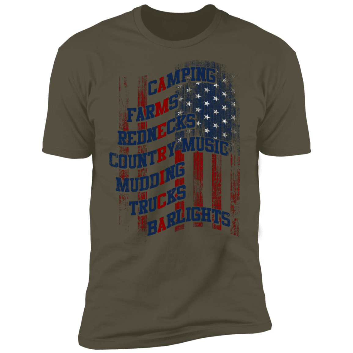 American Typography Flag Premium Short Sleeve T-Shirt