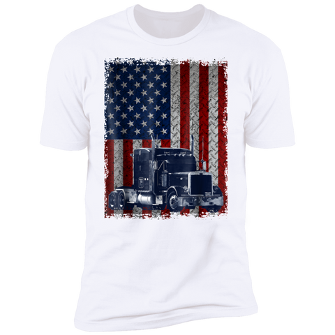 Image of America Flag Truck  Premium Short Sleeve T-Shirt