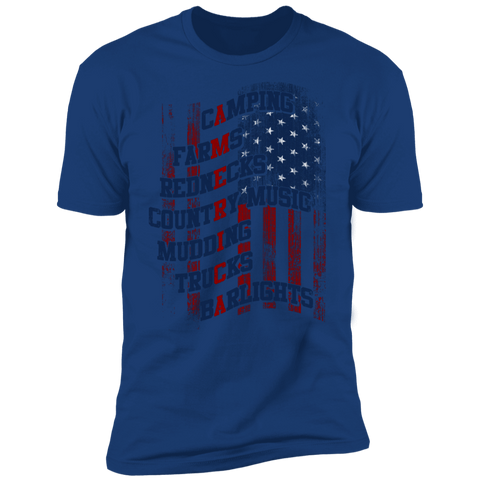 Image of American Typography Flag Premium Short Sleeve T-Shirt