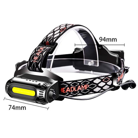 Image of EZK20 COB Headlamp 8 Mode Red Green Light Rotatable T6 LED for Camping Hiking Fishing No 18650 Battery