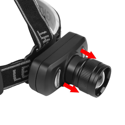 Image of EZK20 LED Headlamp Red and Blue Built-in Battery USB Rechargeable Telescopic Zoom with Bicycle Clip for Biking