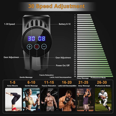 Image of EMS Massage Gun Rechargeable Muscle Stimulator Deep Tissue Professional Massager Neck Body Relaxation Slimming Pain Relief