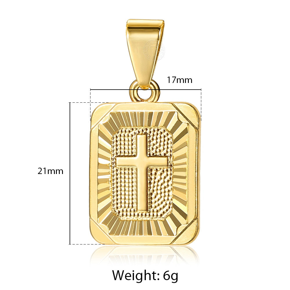 2020 New Gold Color Pendant Necklace for Women Men  Jesus Cross Queen Elizabeth Portrait Charm Fashion Jewelry Accessories GPM01