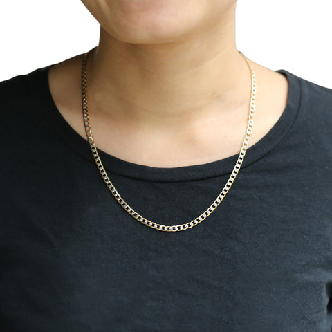 Image of Trendsmax Gold Chain Necklace Men Women Cuban Link Chain Male Necklace Fashion Men's Jewelry Wholesale Gifts 4mm GN64