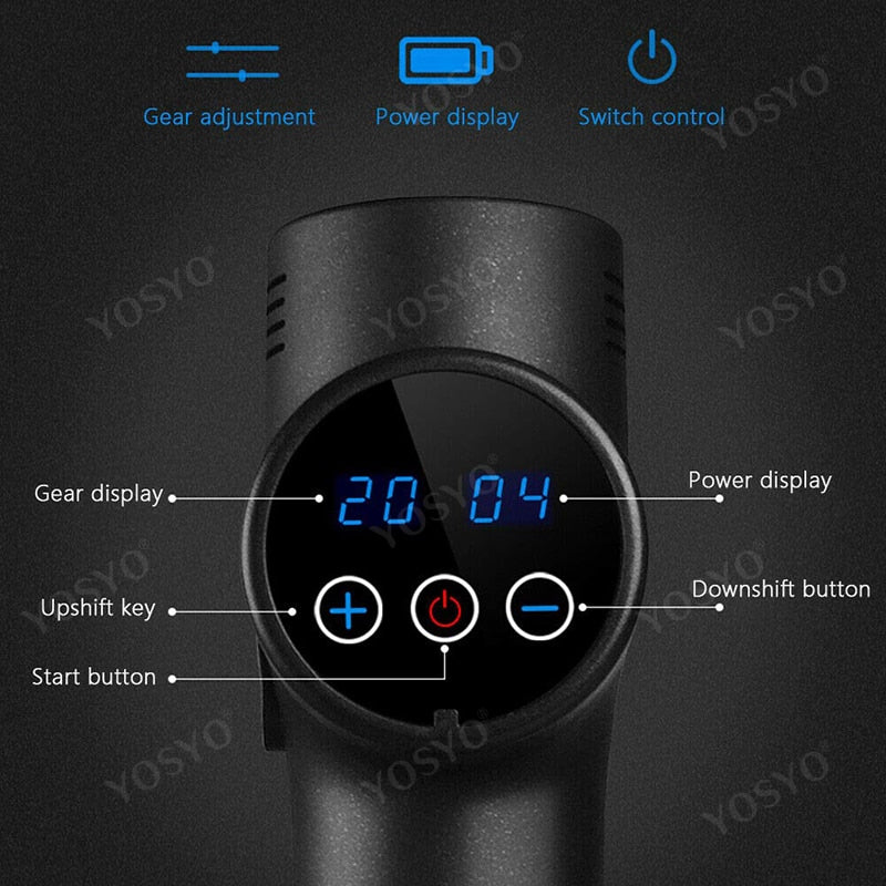 EMS Massage Gun Rechargeable Muscle Stimulator Deep Tissue Professional Massager Neck Body Relaxation Slimming Pain Relief