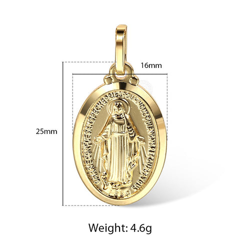 Image of 2020 New Gold Color Pendant Necklace for Women Men  Jesus Cross Queen Elizabeth Portrait Charm Fashion Jewelry Accessories GPM01