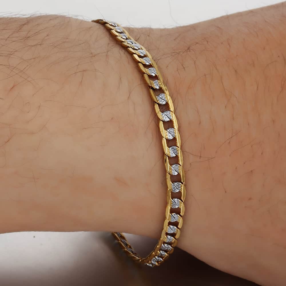 Men's Bracelet 4mm 6mm Cuban Link Chain Yellow Gold Mix Silver Color Bracelet for Women Men fashion 2020 Jewelry Gift GB94A