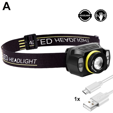 Image of EZK20 5 Modes XPG LED Red Light Headlamp Built-in Battery Headlamp Rotate Zoom USB Sensor Headlight for Running