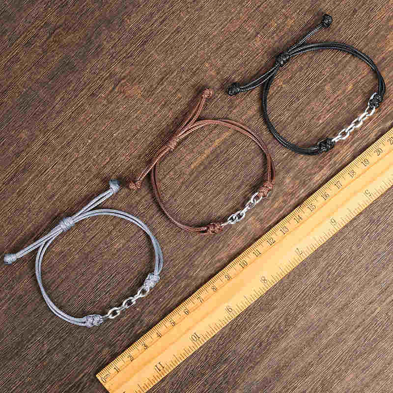 Fashion Cable Curb Link Chain Leather Stainless Steel Bracelet for Womens Mens Adjustable Casual Bracelet US stock DLB01