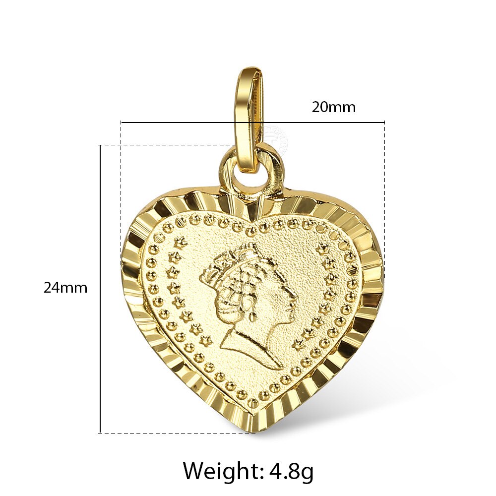 2020 New Gold Color Pendant Necklace for Women Men  Jesus Cross Queen Elizabeth Portrait Charm Fashion Jewelry Accessories GPM01