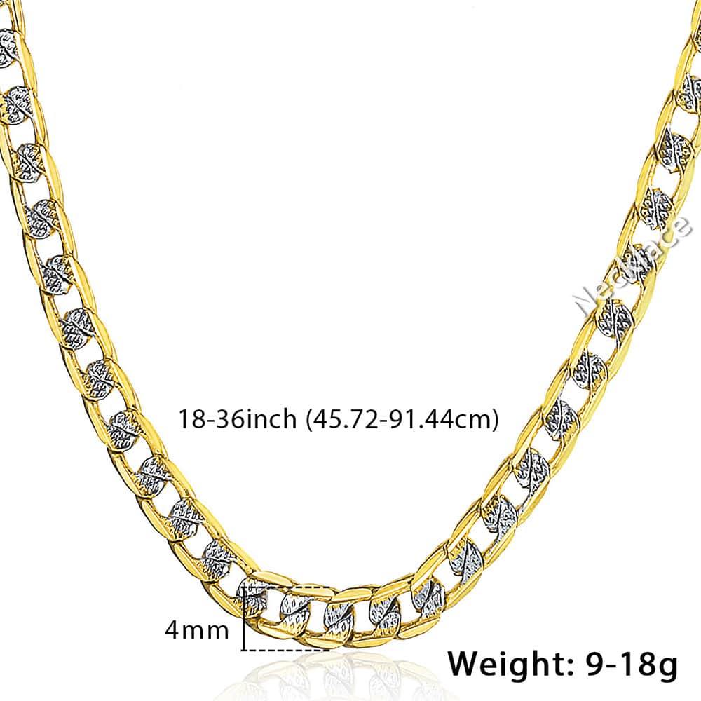 Trendsmax Gold Chain Necklace Men Women Cuban Link Chain Male Necklace Fashion Men's Jewelry Wholesale Gifts 4mm GN64