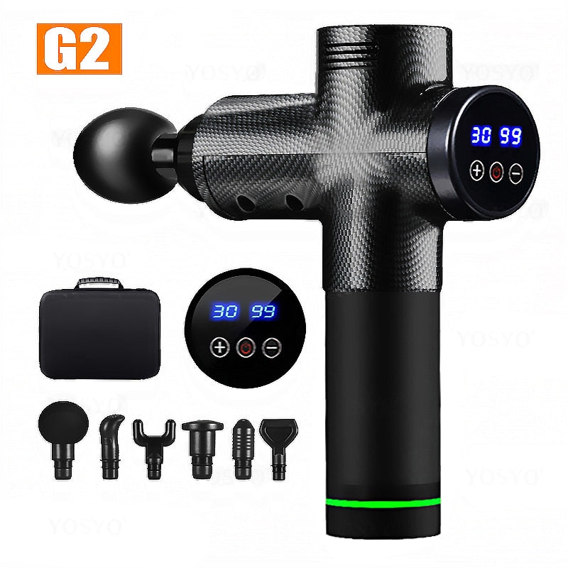 EMS Massage Gun Rechargeable Muscle Stimulator Deep Tissue Professional Massager Neck Body Relaxation Slimming Pain Relief
