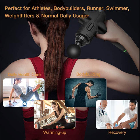 Image of EMS Massage Gun Rechargeable Muscle Stimulator Deep Tissue Professional Massager Neck Body Relaxation Slimming Pain Relief