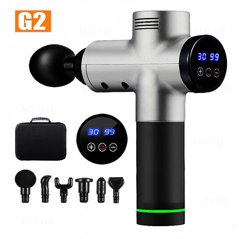 Image of EMS Massage Gun Rechargeable Muscle Stimulator Deep Tissue Professional Massager Neck Body Relaxation Slimming Pain Relief