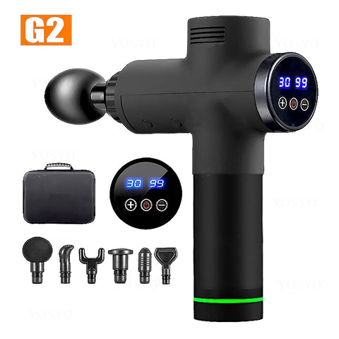 Image of EMS Massage Gun Rechargeable Muscle Stimulator Deep Tissue Professional Massager Neck Body Relaxation Slimming Pain Relief