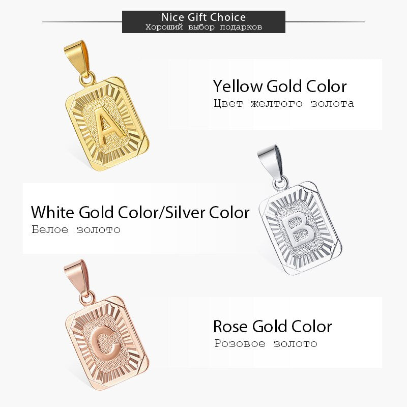 Trendsmax Initial letter Pendant Necklace a b c Charm Gold Capital Letter necklace for Women girl Alphabet Jewelry GPM05A
