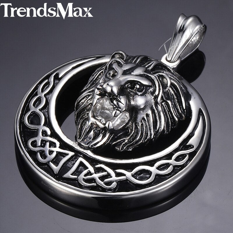 Dropshipping 2018 Lion Pendant Necklace For Men Gold Black Silver color Stainless Steel Chain Necklace Men Hip Hop Jewelry HP97
