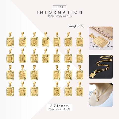Image of Trendsmax Initial letter Pendant Necklace a b c Charm Gold Capital Letter necklace for Women girl Alphabet Jewelry GPM05A