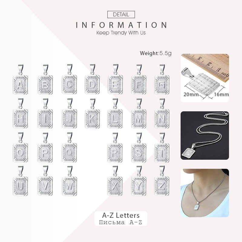 Trendsmax Initial letter Pendant Necklace a b c Charm Gold Capital Letter necklace for Women girl Alphabet Jewelry GPM05A