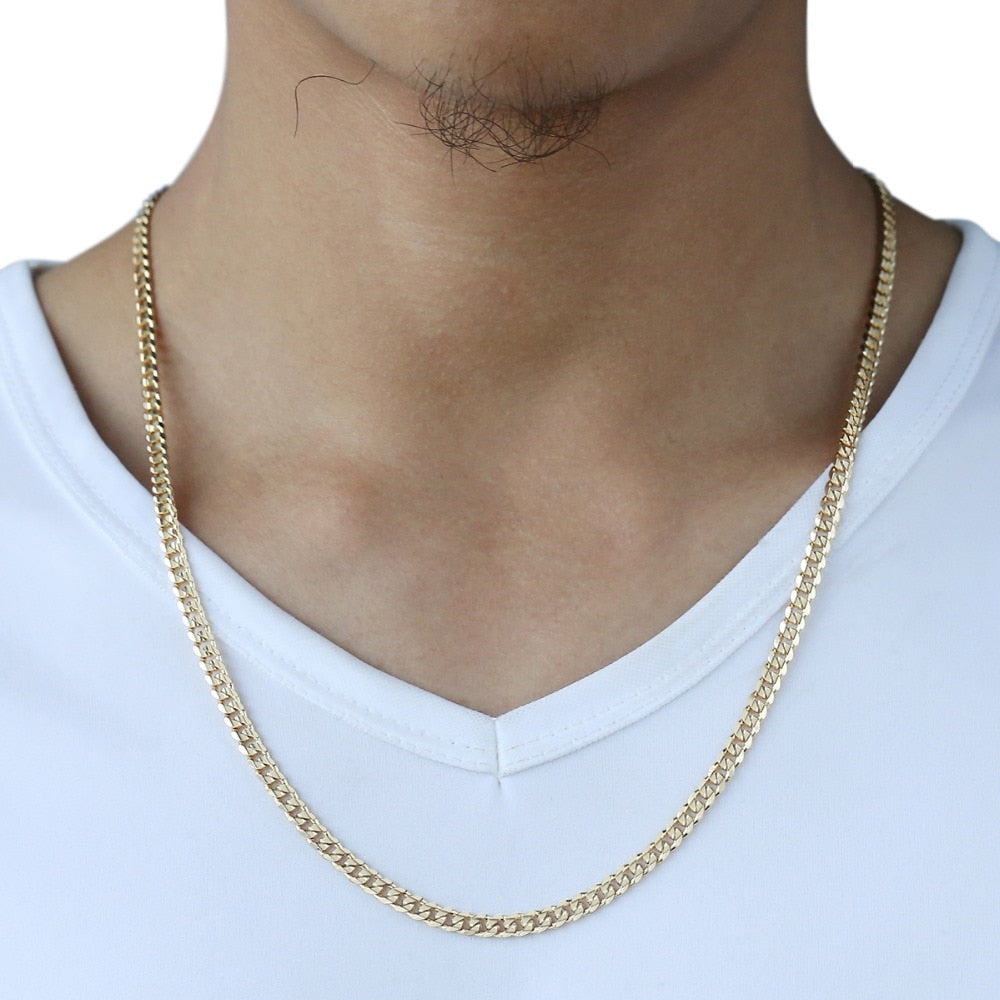 Trendsmax Men's Cuban Link Chain Necklace Gold Filled Chain Necklace Gift For Men Hiphop Wholesale Jewelry 4.5mm 50cm 60cm GN438