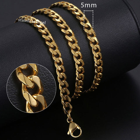 Image of Initial letter Pendant a b c Charm Gold Necklace for Women Men Cuban Link Chain Dropshipping GPM05C