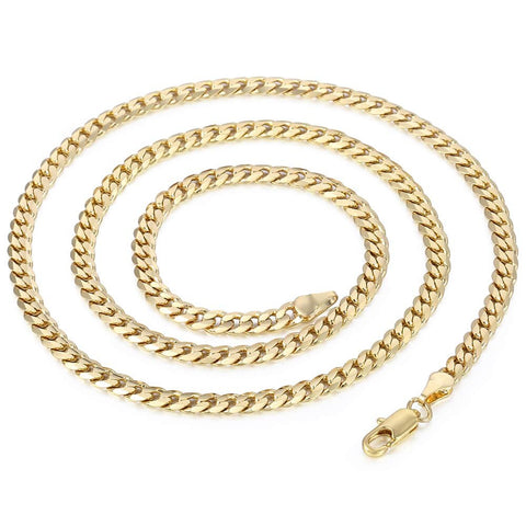 Image of Trendsmax Men's Cuban Link Chain Necklace Gold Filled Chain Necklace Gift For Men Hiphop Wholesale Jewelry 4.5mm 50cm 60cm GN438