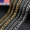 5/7/9mm Men's Stainless Steel Necklace Figaro Link Chain Choker for Men Women Gold Silver Color Solid Accessories Fashion KNM177