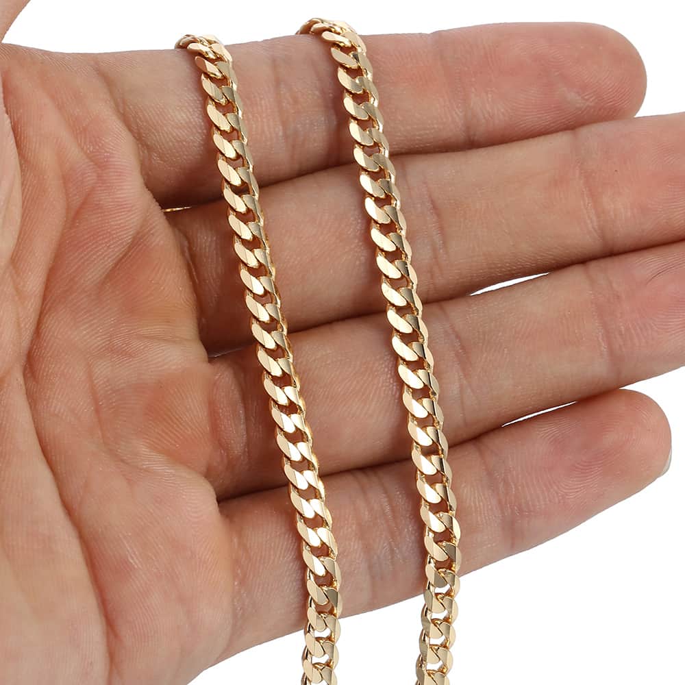Trendsmax Men's Cuban Link Chain Necklace Gold Filled Chain Necklace Gift For Men Hiphop Wholesale Jewelry 4.5mm 50cm 60cm GN438